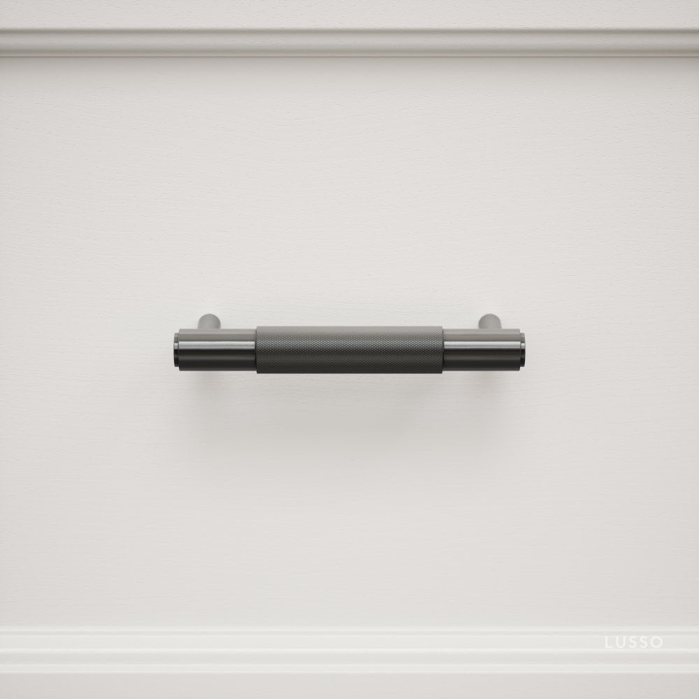 Luxe Knurled Matte Black Pull Bar 150mm