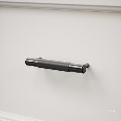 Luxe Knurled Matte Black Pull Bar 150mm