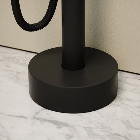 Luxe Matte Black Floorstanding Bath Shower Mixer Tap