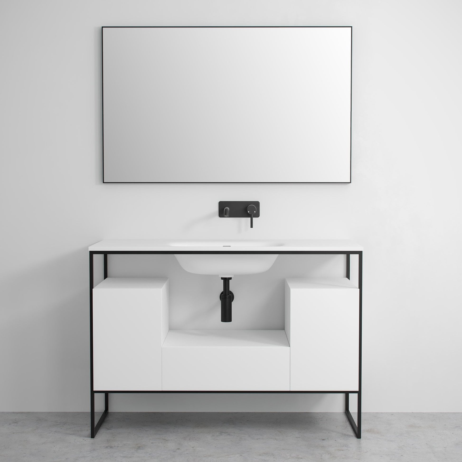 Luxe Matte Black Mirror 1200mm