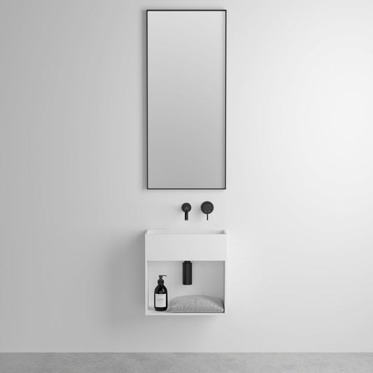 Luxe Matte Black Mirror 400mm