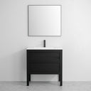 Luxe Matte Black Mirror 700mm