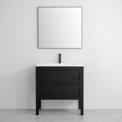 Luxe Matte Black Mirror 700mm