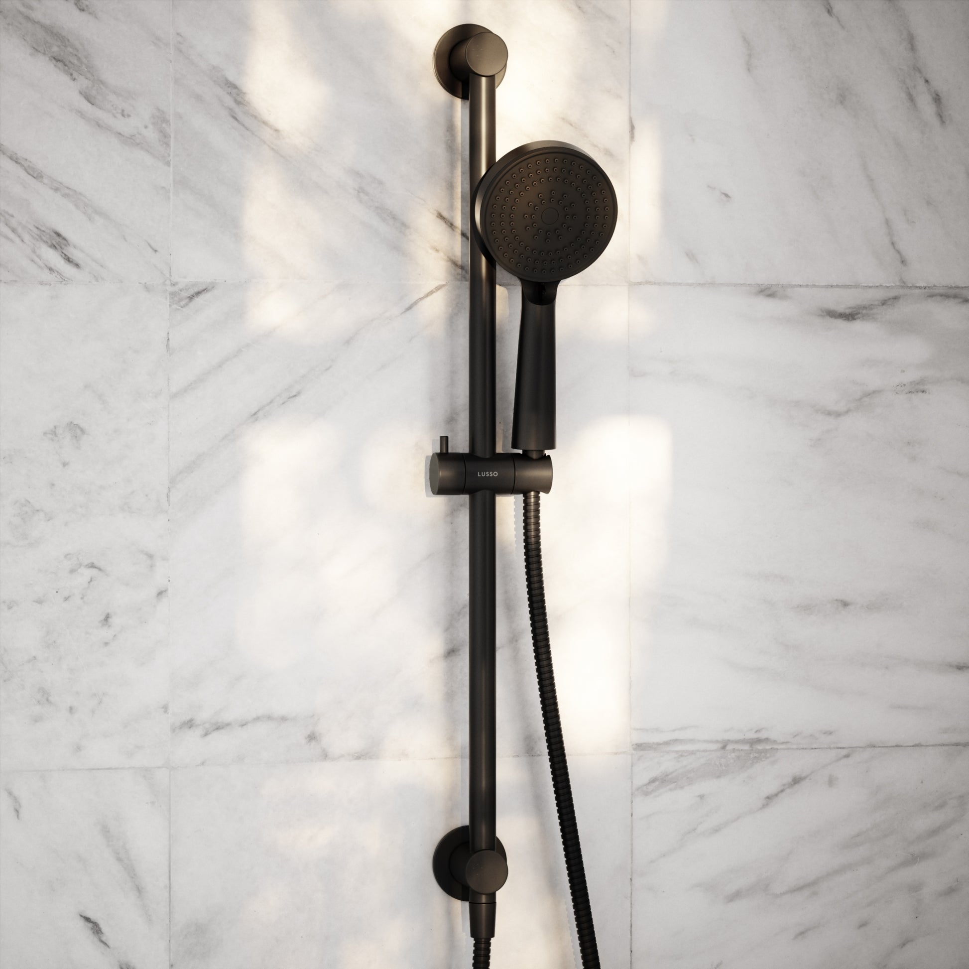 Luxe Matte Black Thermostatic Shower with Handheld Shower