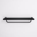 Luxe Matte Black Towel Shelf With Rail 600mm