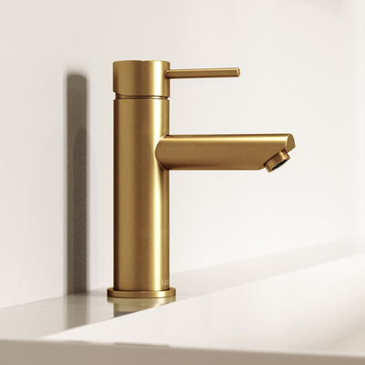 Luxe Monobloc Brushed Gold Basin Mixer Tap