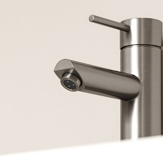 Luxe Monobloc Brushed Stainless Basin Mixer Tap