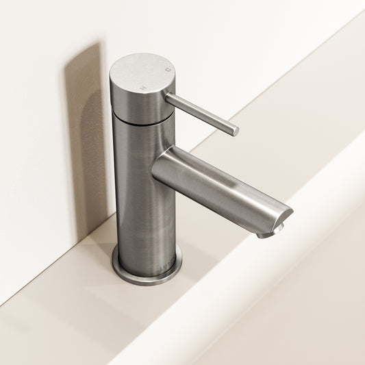 Luxe Monobloc Brushed Stainless Basin Mixer Tap