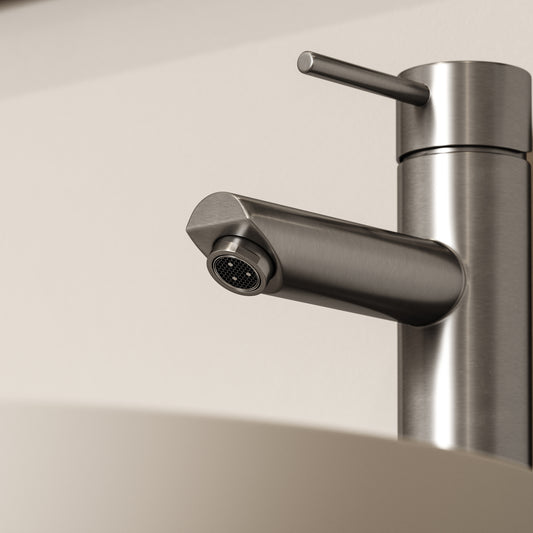 Luxe Monobloc Brushed Stainless Basin Tall Basin Mixer Tap