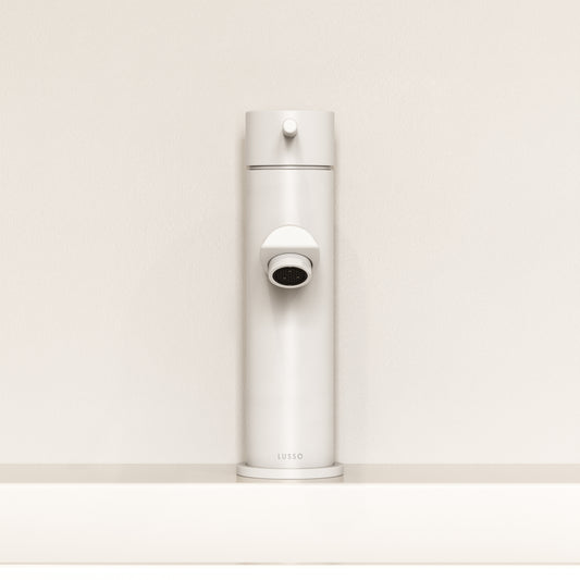 Luxe Monobloc Silk Matte White Basin Mixer Tap