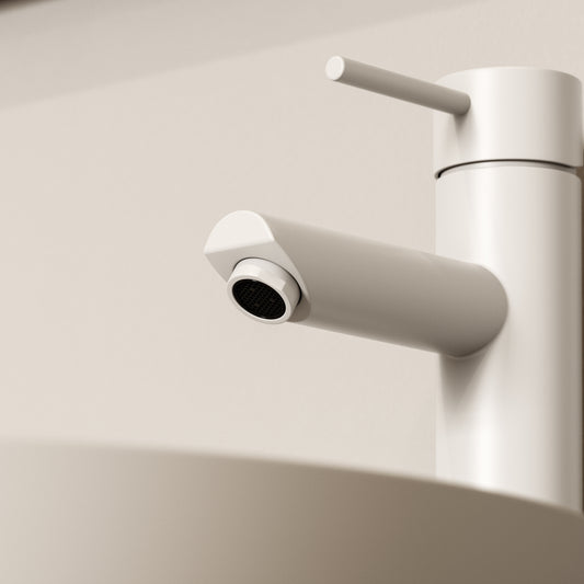 Luxe Monobloc Silk Matte White Basin Tall Mixer Tap