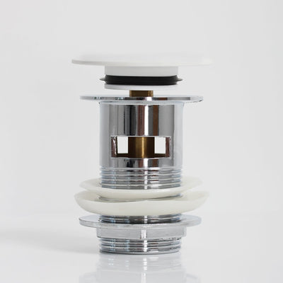 Luxe Polished White Slotted Click Clack Basin Waste