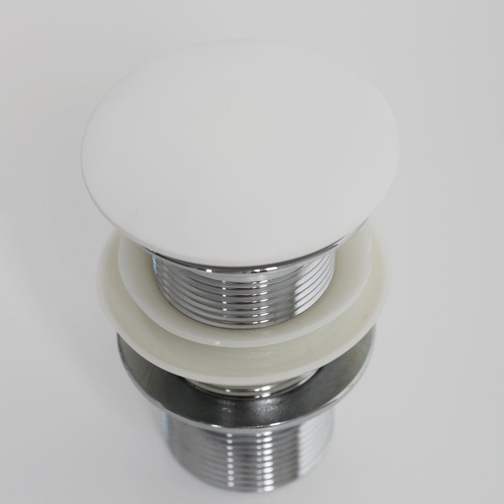 Luxe Polished White Unslotted Click Clack Basin Waste