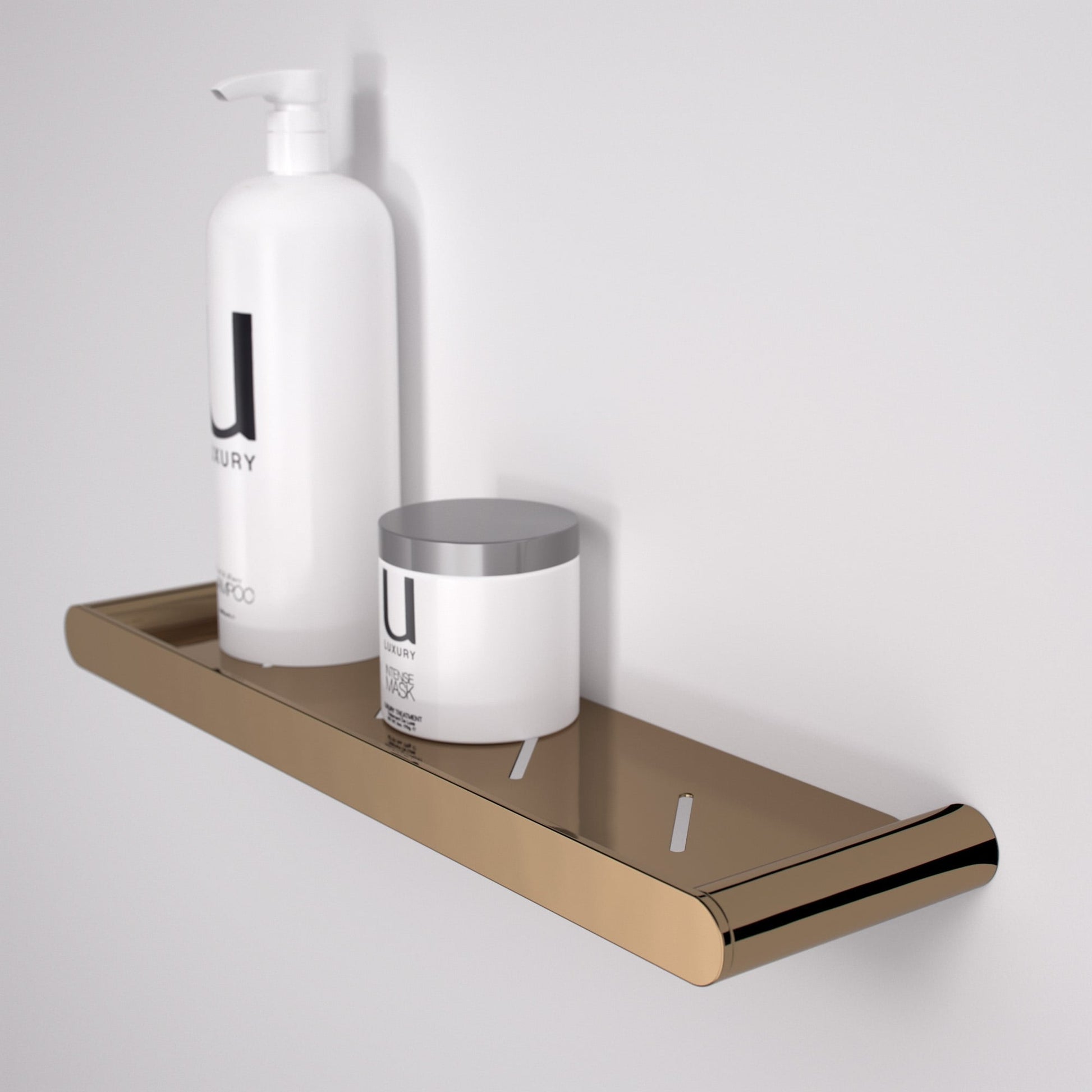 Luxe Rose Gold Bathroom Shower Storage Shelf