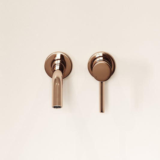 Luxe Rose Gold Wall Mounted Basin Mixer Tap V1
