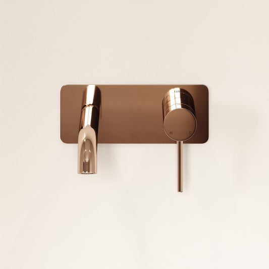 Luxe Rose Gold Wall Mounted Basin Mixer Tap V2