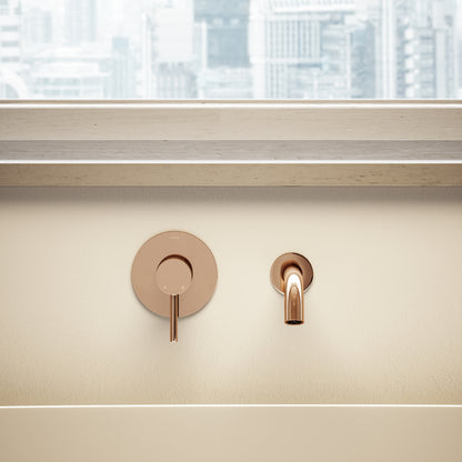 Luxe Rose Gold Wall Mounted Bath Mixer Tap