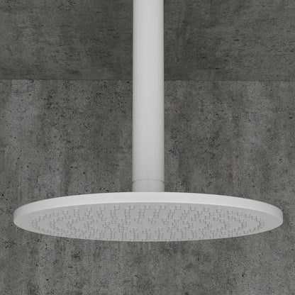Luxe Silk Matte White Ceiling Mount Shower Arm 200mm