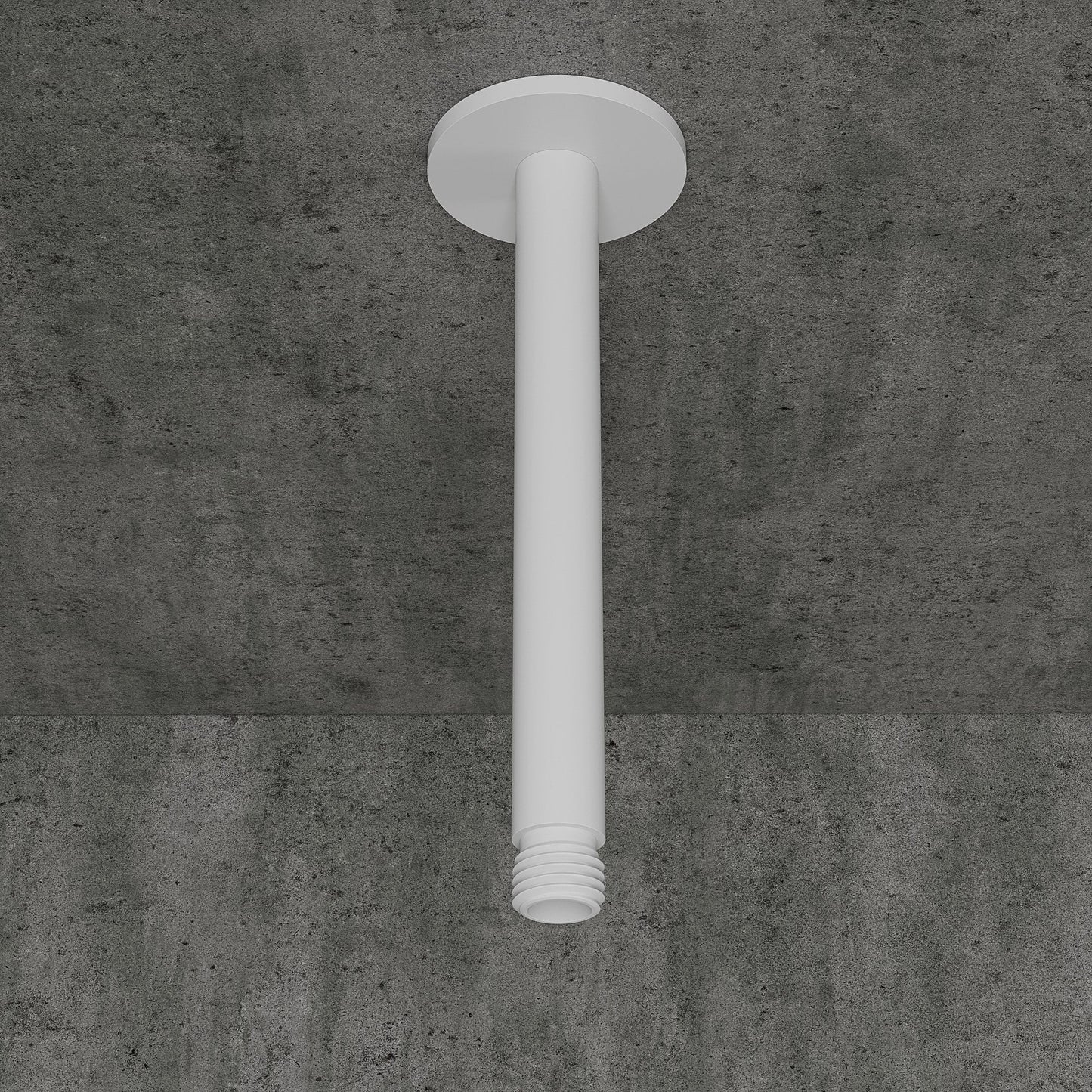 Luxe Silk Matte White Ceiling Mount Shower Arm 200mm
