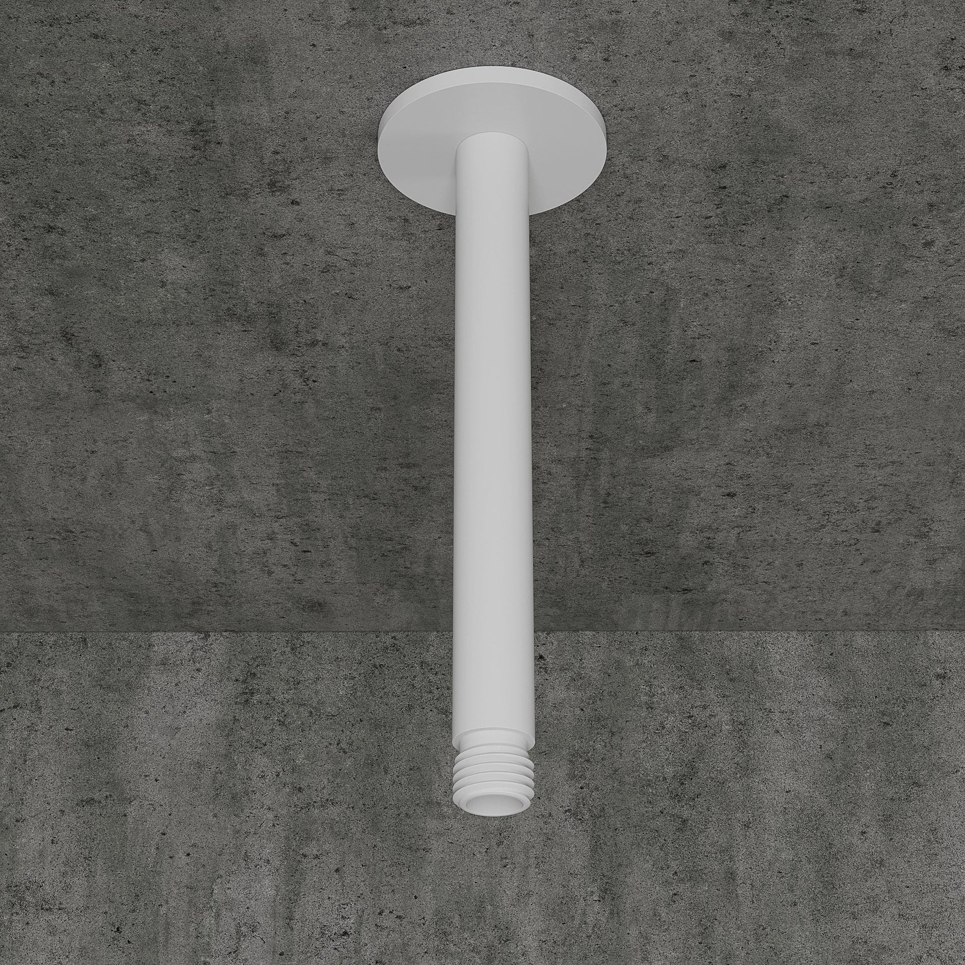 Luxe Silk Matte White Ceiling Mount Shower Arm 200mm