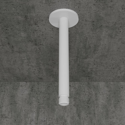 Luxe Silk Matte White Ceiling Mount Shower Arm 200mm