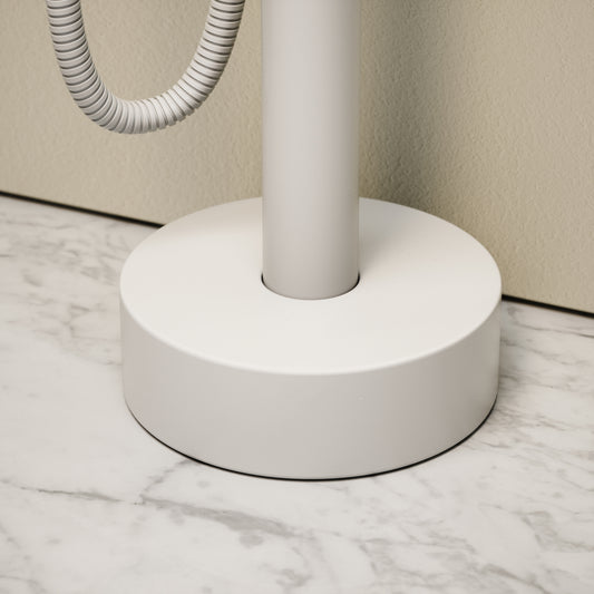 Luxe Silk Matte White Floorstanding Bath Shower Mixer Tap