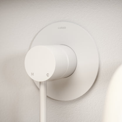 Luxe Silk Matte White Wall Mounted Bath Mixer Tap