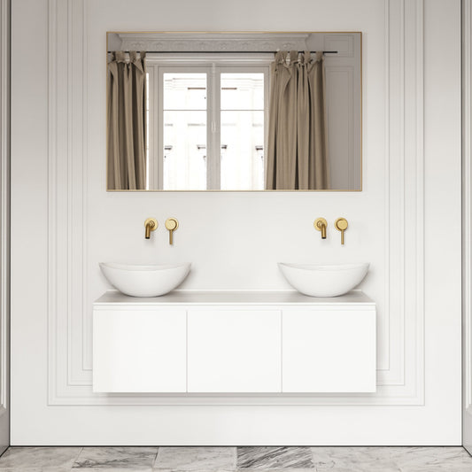 Luxor Matte White Stone Vanity Unit 1200mm