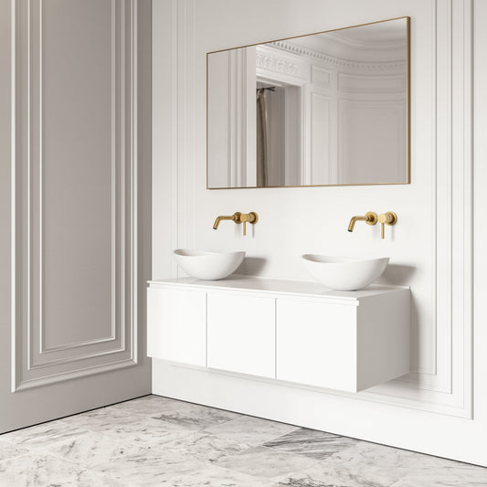 Luxor Matte White Stone Vanity Unit 1200mm