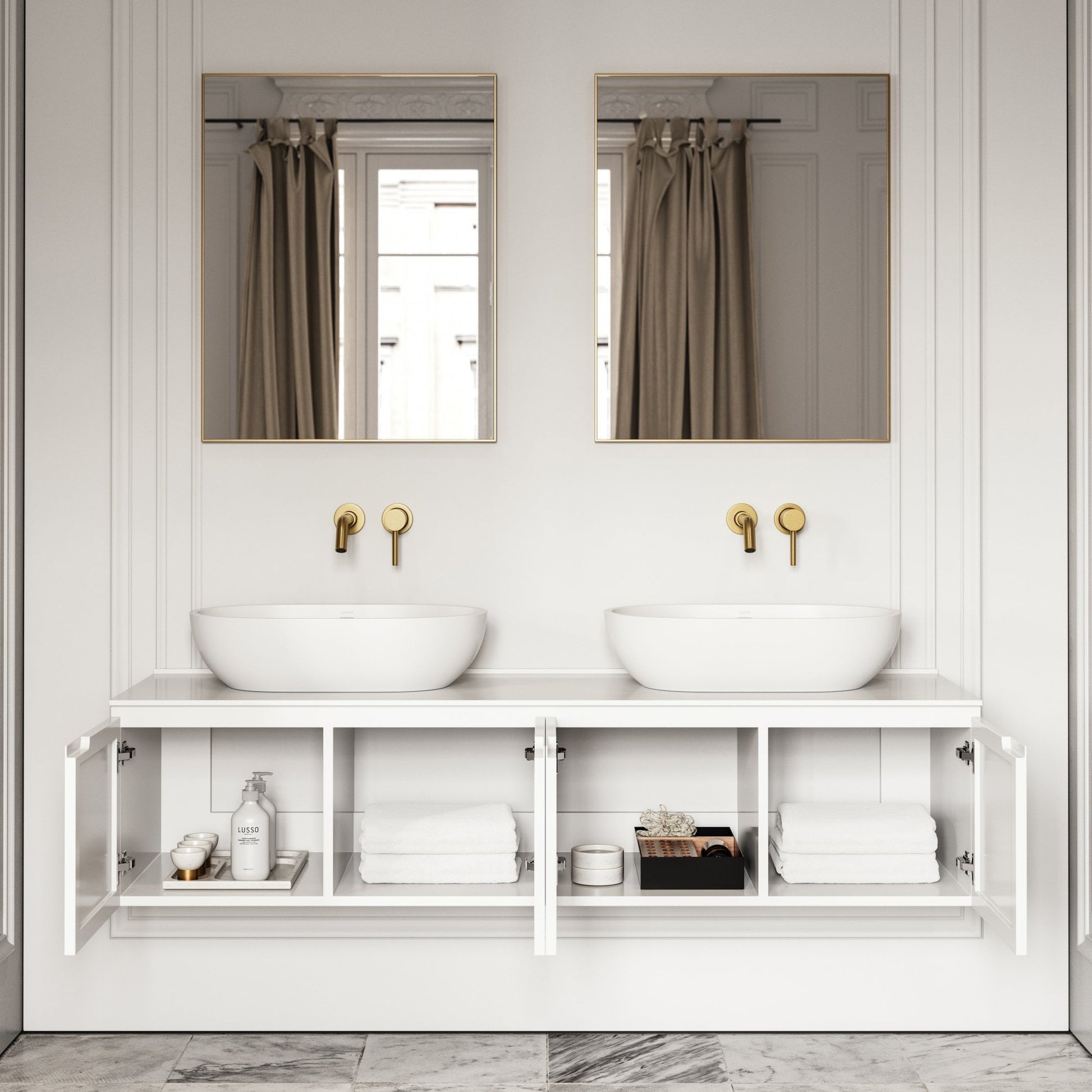 Luxor Matte White Vanity Unit 1600mm