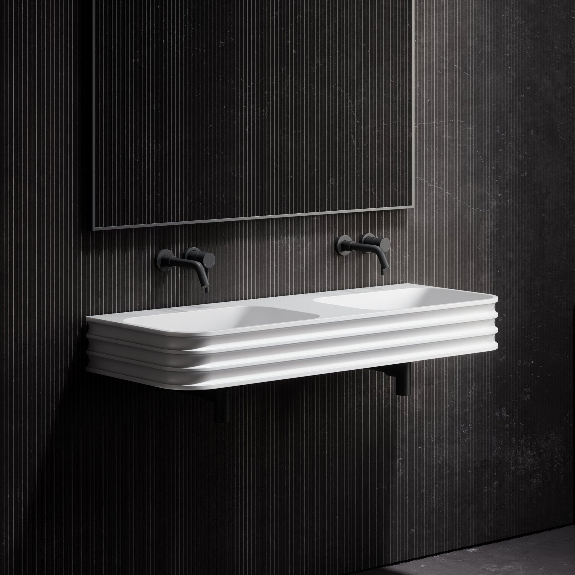 Maddox Wall Mounted Double Stone Basin 1200mm