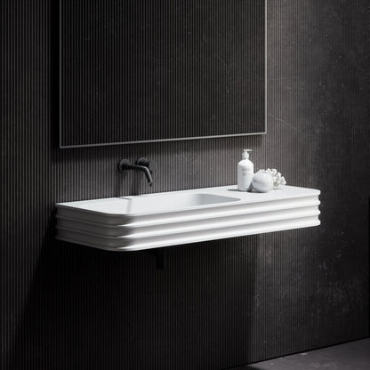 Maddox Wall Mounted Large Stone Basin 1200mm