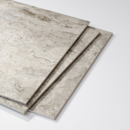 Manzoni Light Taupe Travertine Porcelain Wall or Floor Tile 1200 x 600mm