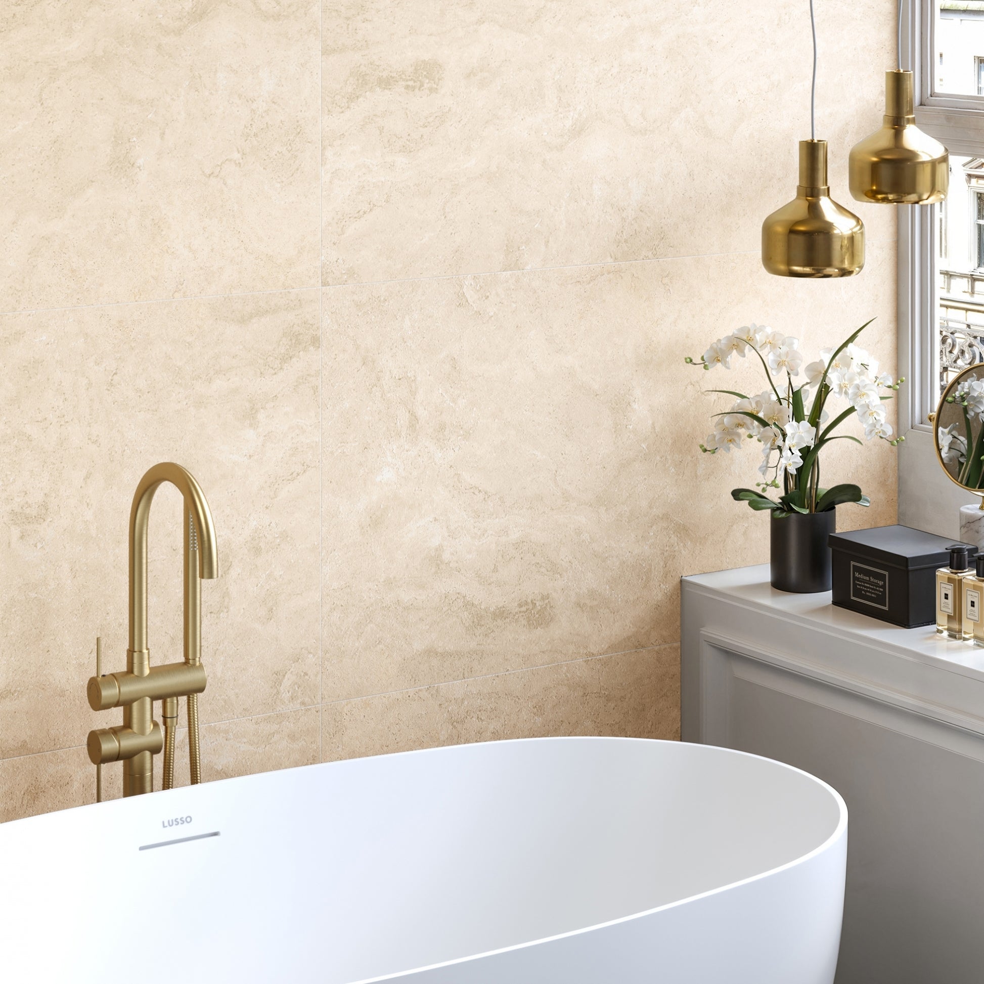 Manzoni Natural Travertine Porcelain Tile 1200 x 600 mm