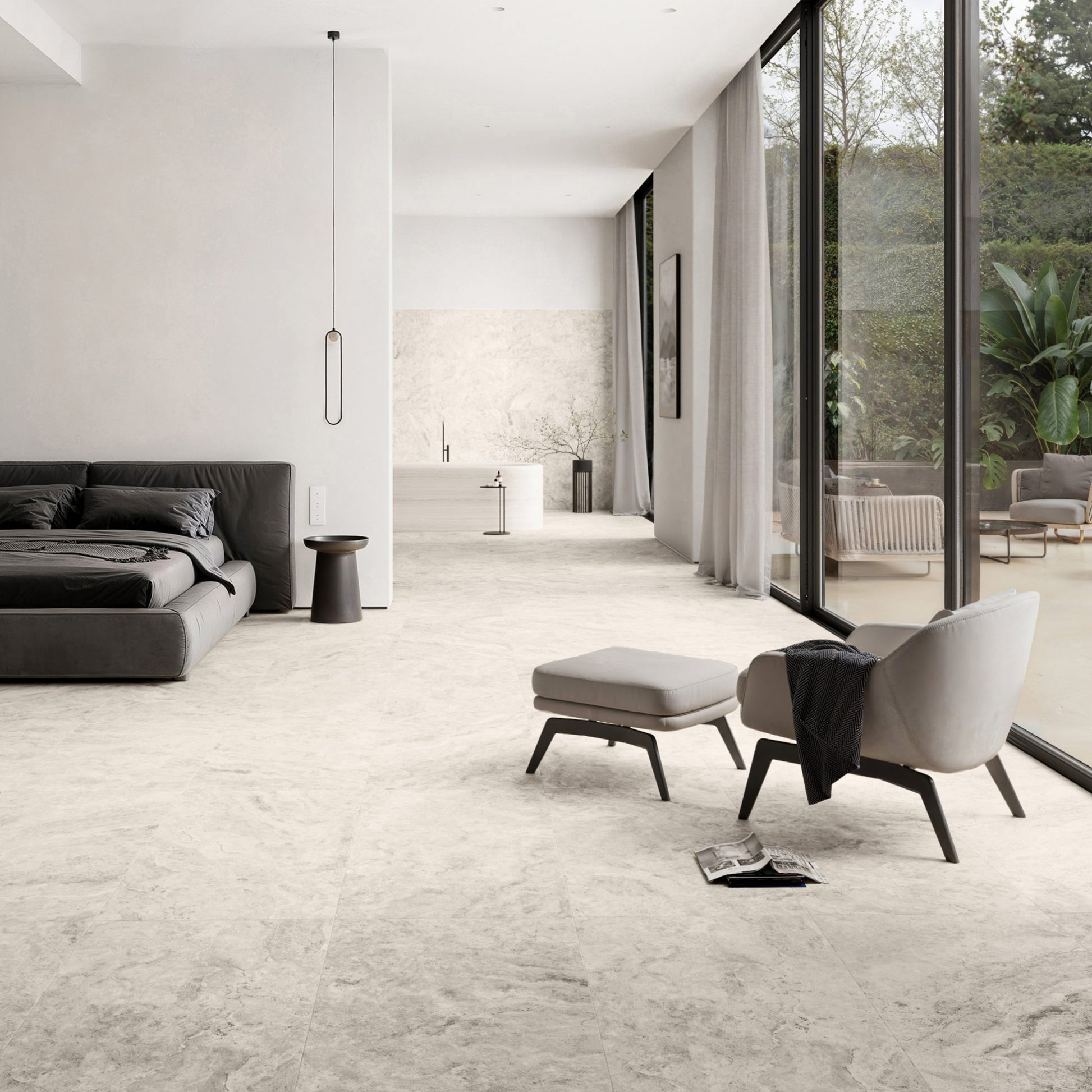 Manzoni Stone Beige Travertine Porcelain Wall or Floor Tile 1200 x 600mm
