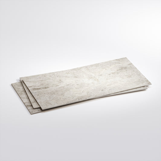 Manzoni White Travertine Porcelain Wall or Floor Tile 1200 x 600mm