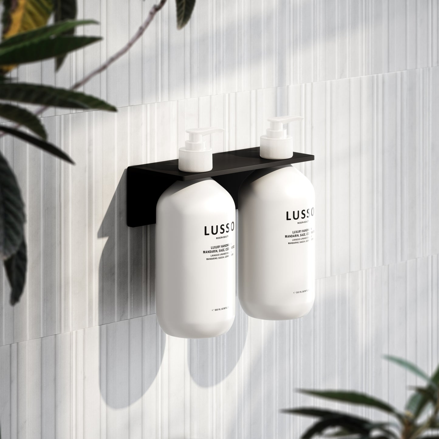 Matte Black Double Soap Dispenser Wall Bracket