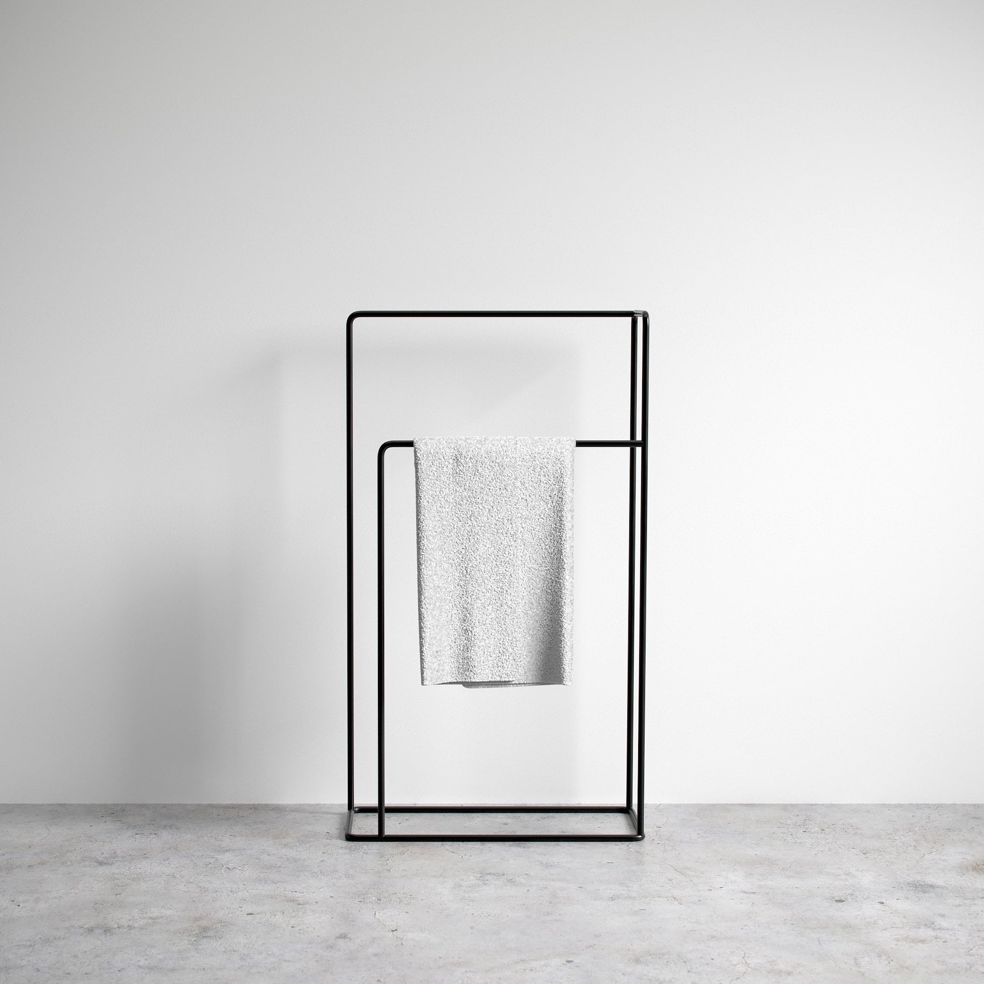Matte Black Freestanding Towel Rail