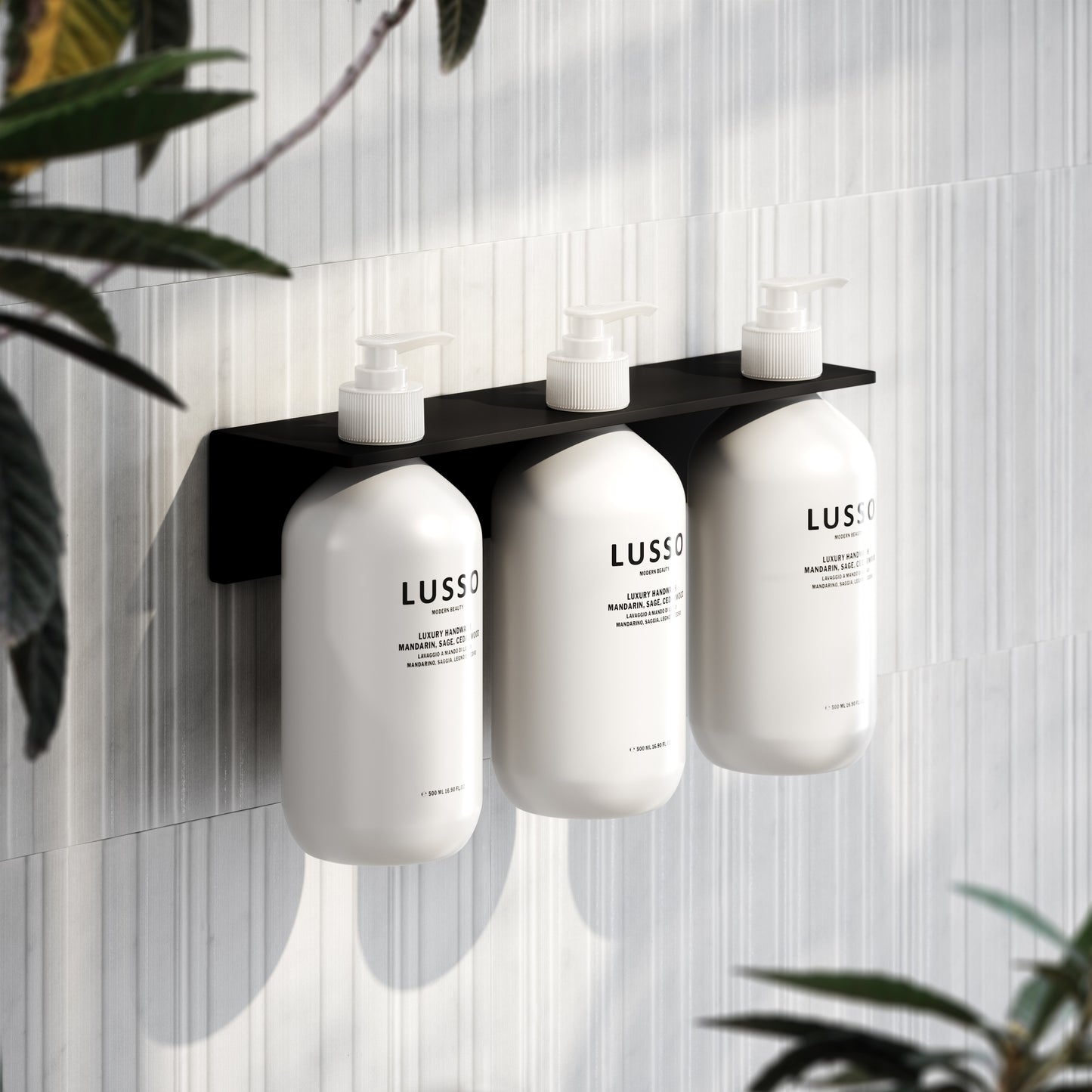 Matte Black Triple Soap Dispenser Wall Bracket