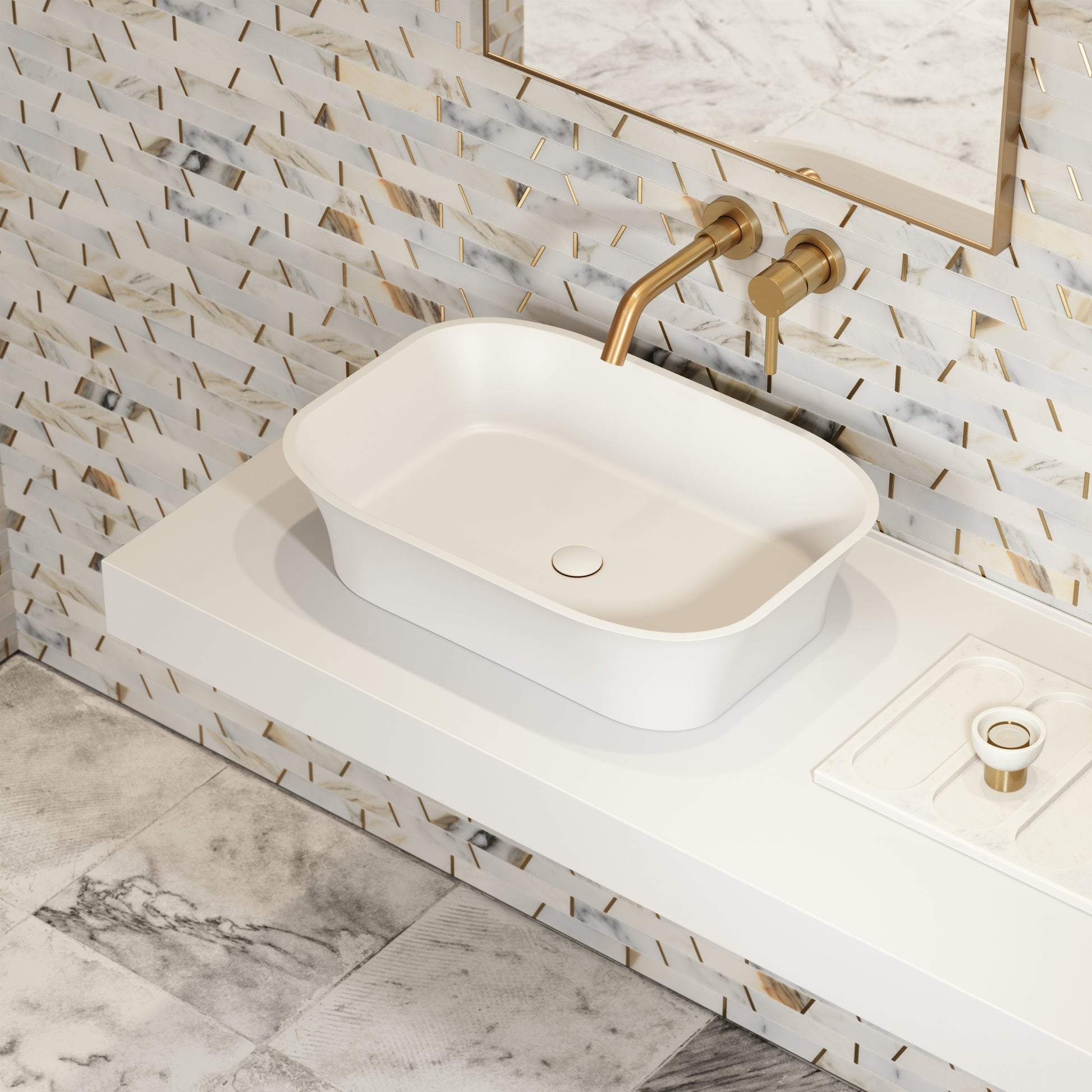 Maya Countertop Stone Basin 550mm
