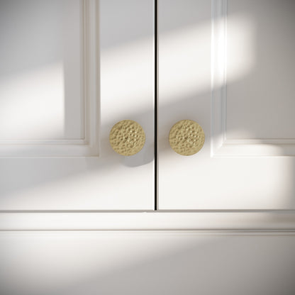 Mayfair Brushed Gold Hammered Cabinet Knobs