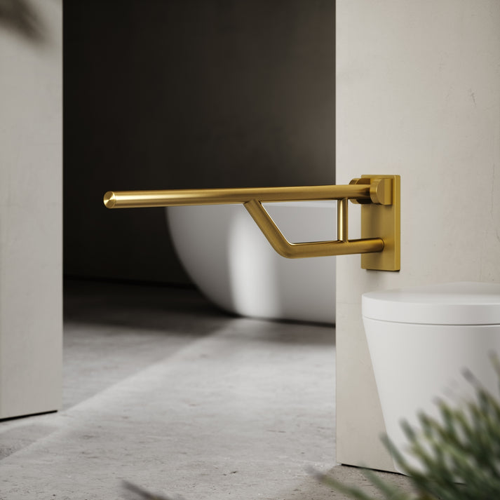 Mayfair Brushed Gold Hinged Support Rail 800mm - LUSSO