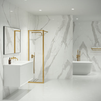 Mayfair Brushed Gold Shower Screen (All sizes)
