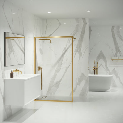 Mayfair Brushed Gold Shower Screen (All sizes)
