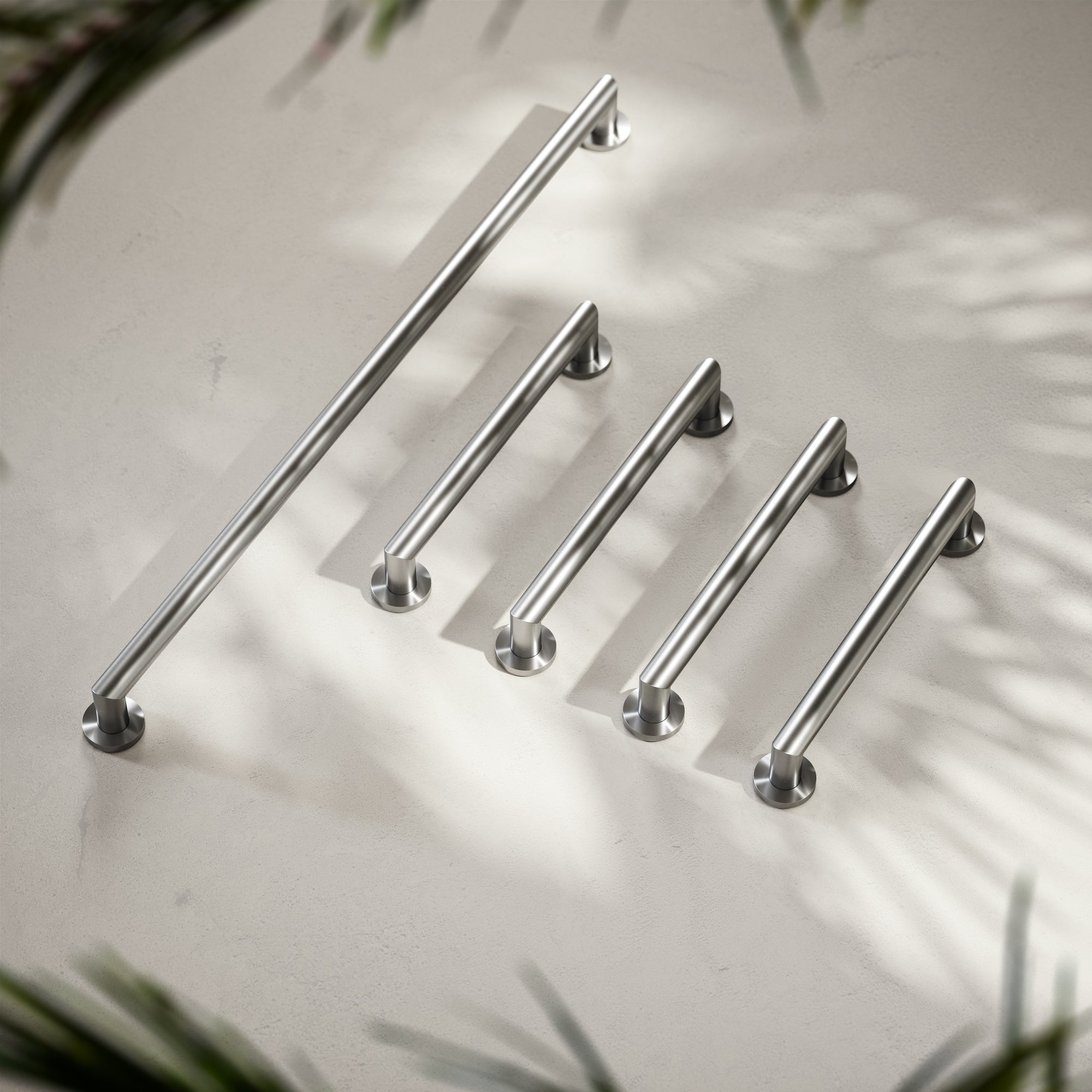 Mayfair Brushed Stainless Hinged Support Rail 800mm - LUSSO