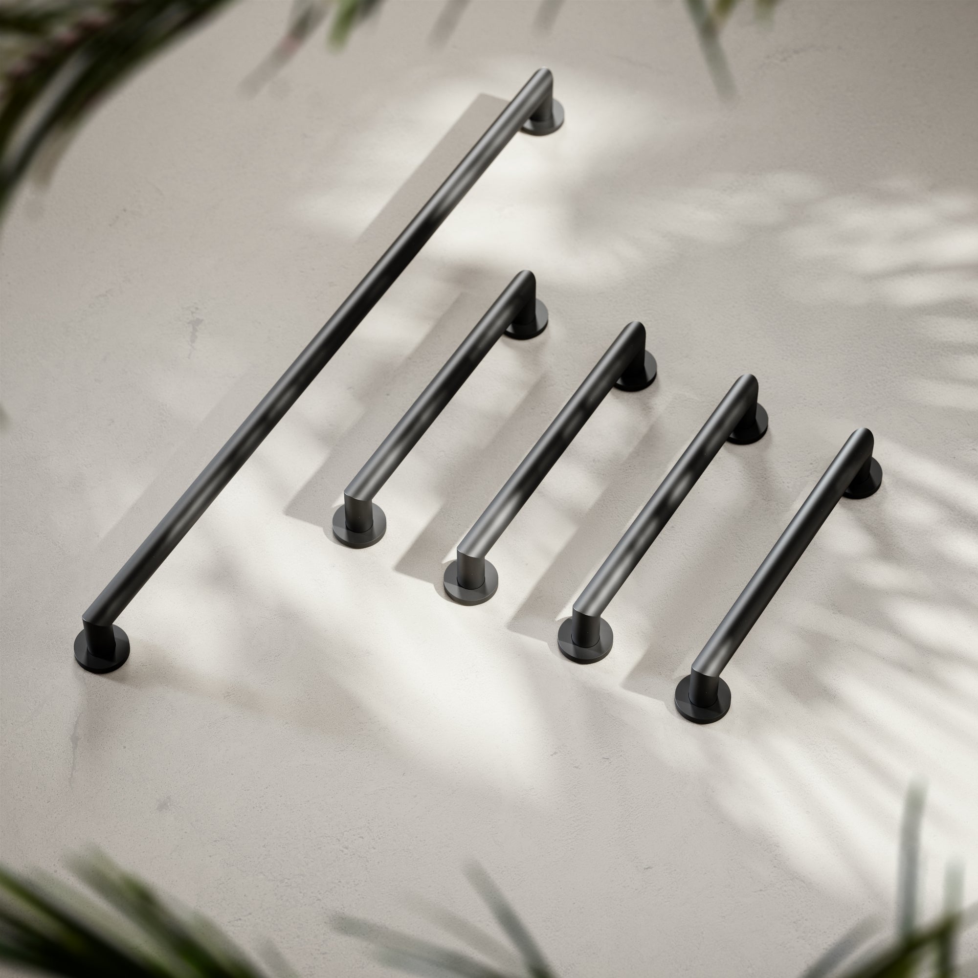 Mayfair Matte Black Hinged Support Rail 800mm - LUSSO