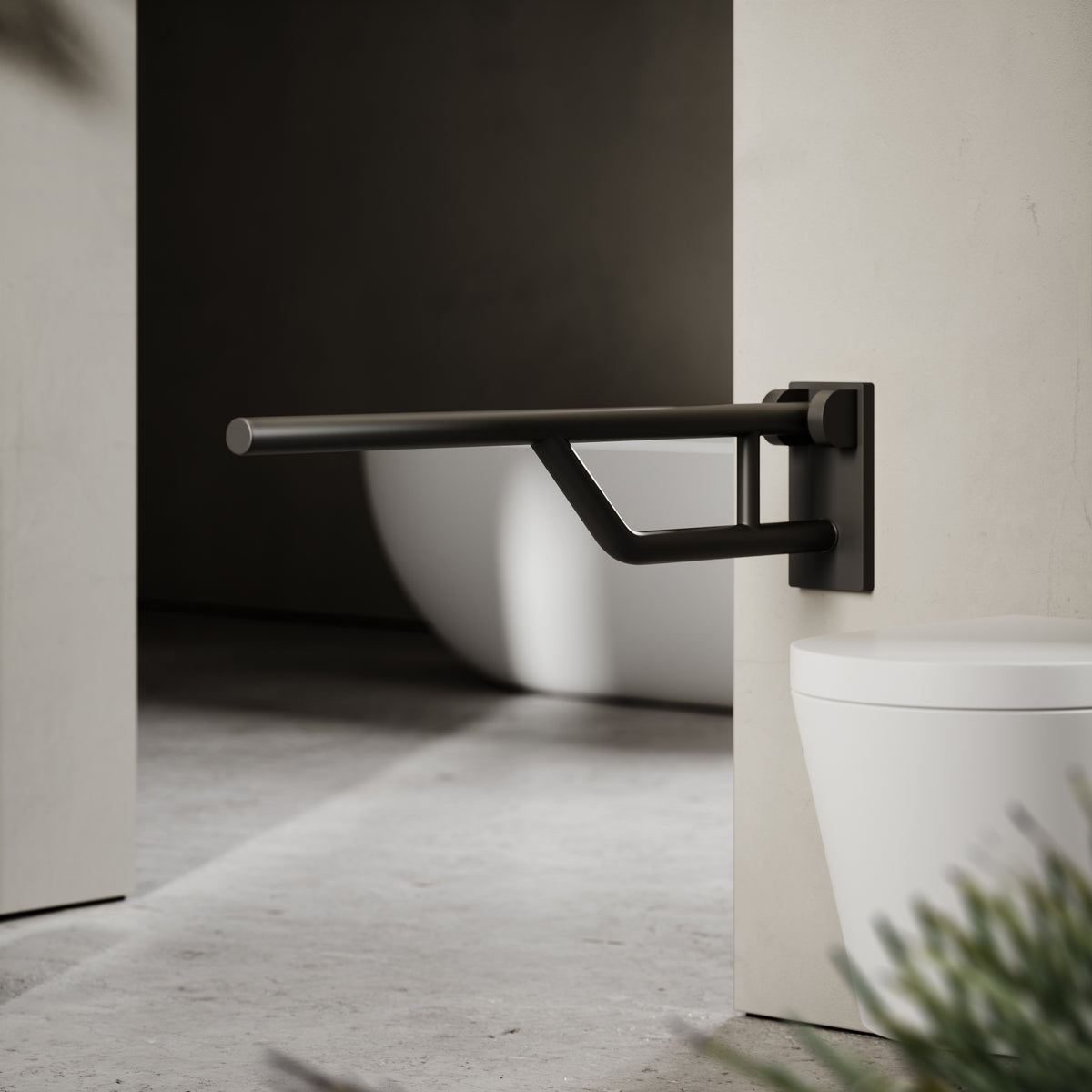 Mayfair Matte Black Hinged Support Rail 800mm - LUSSO