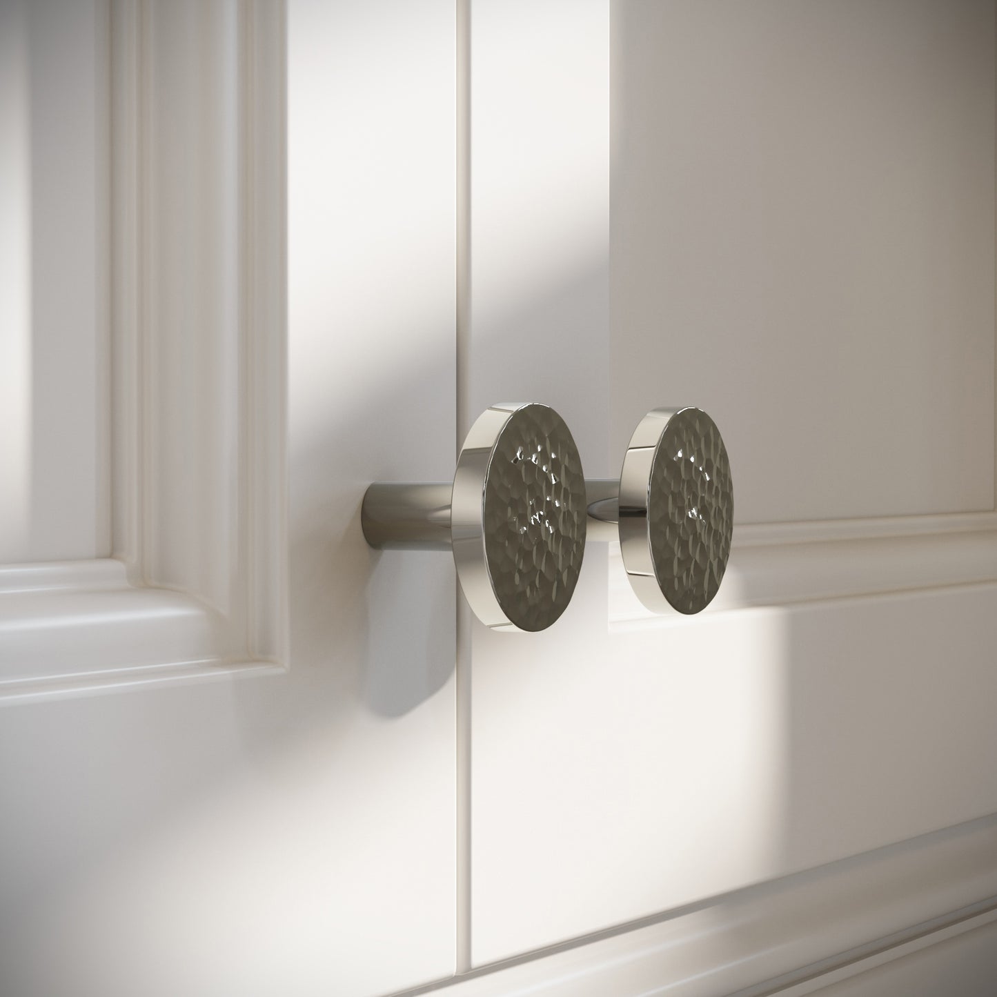 Mayfair Polished Nickel Hammered Cabinet Knob