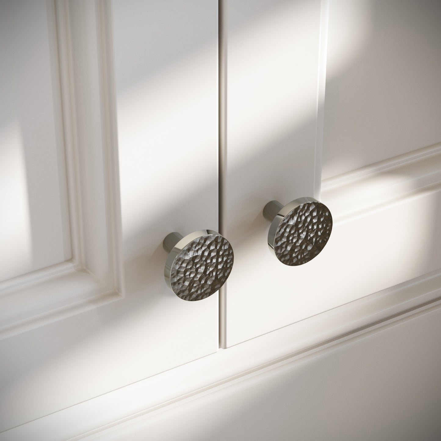 Mayfair Polished Nickel Hammered Cabinet Knob