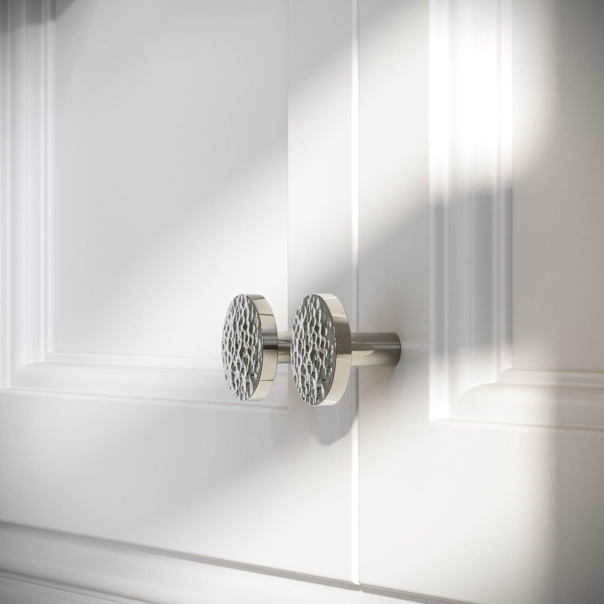 Mayfair Polished Nickel Hammered Cabinet Knob
